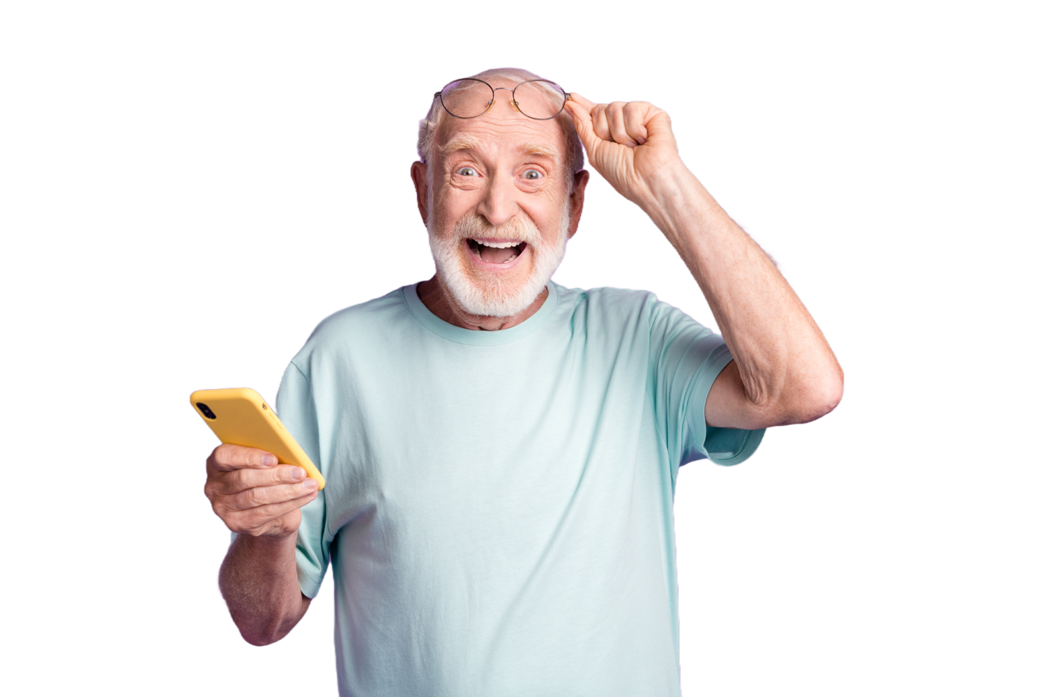 Happy customer with phone